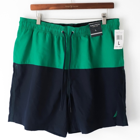 NEW Nautica Volley Swim Colorblock Shorts - Picture 2 of 8